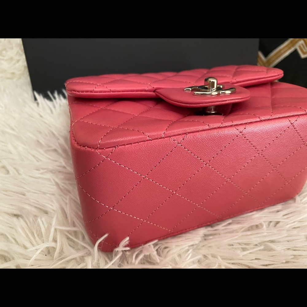 CHANEL pink lambskin square mini bag - Picture 15 of 16